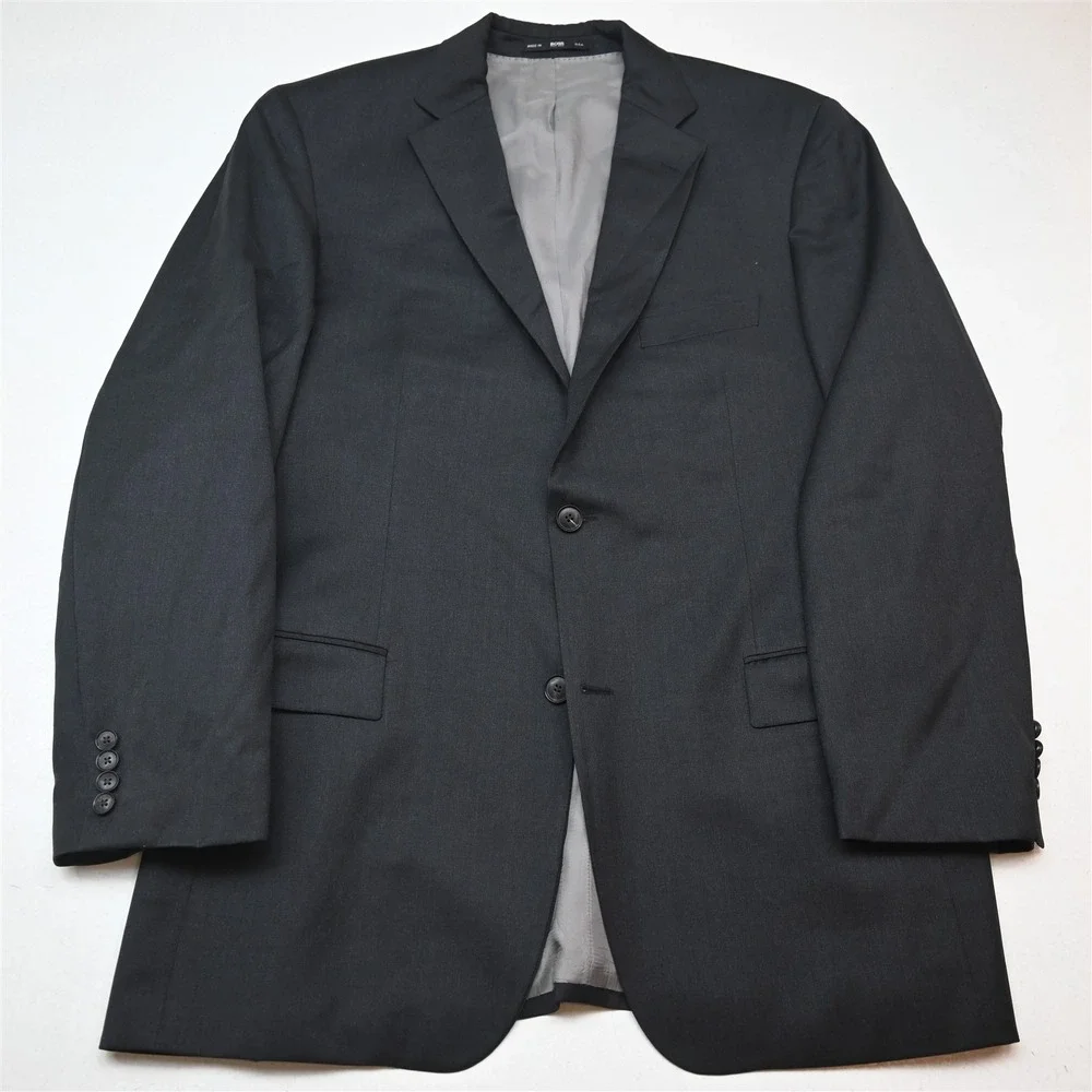 Hugo Boss 42L 34x32 Gray Pasolini/Movie 100% Wool USA Mens Jacket Pants Suit